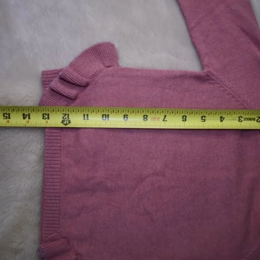 Zara Little Girls Sweater Size 2-3 Long Sleeve Pink Ruffled Shirt